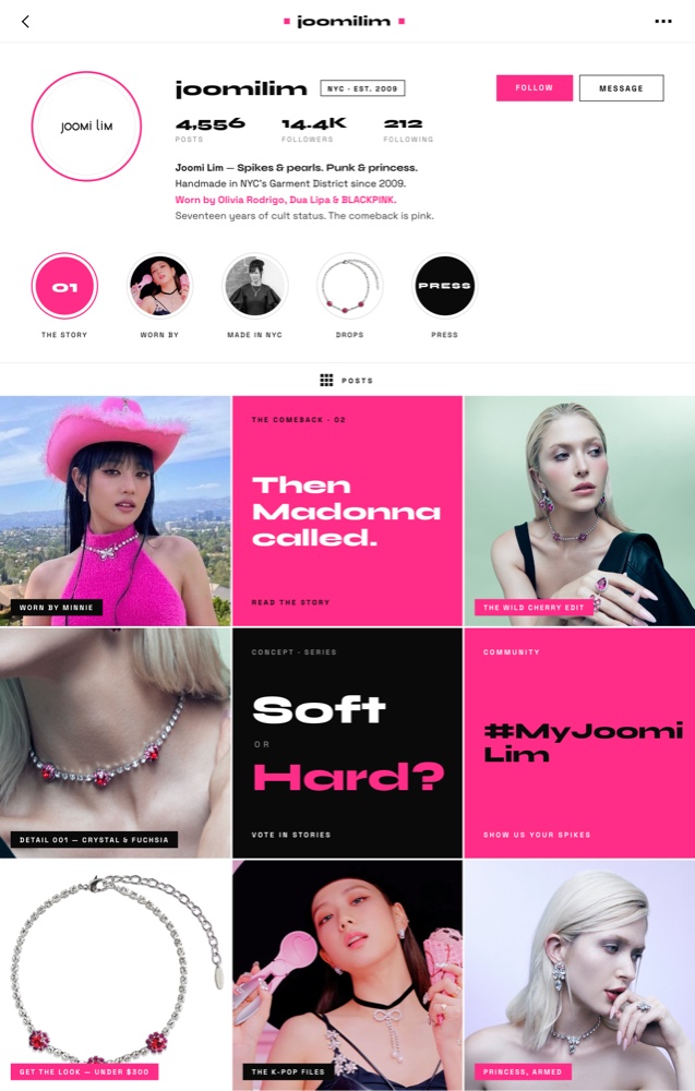 Joomi Lim Instagram concept